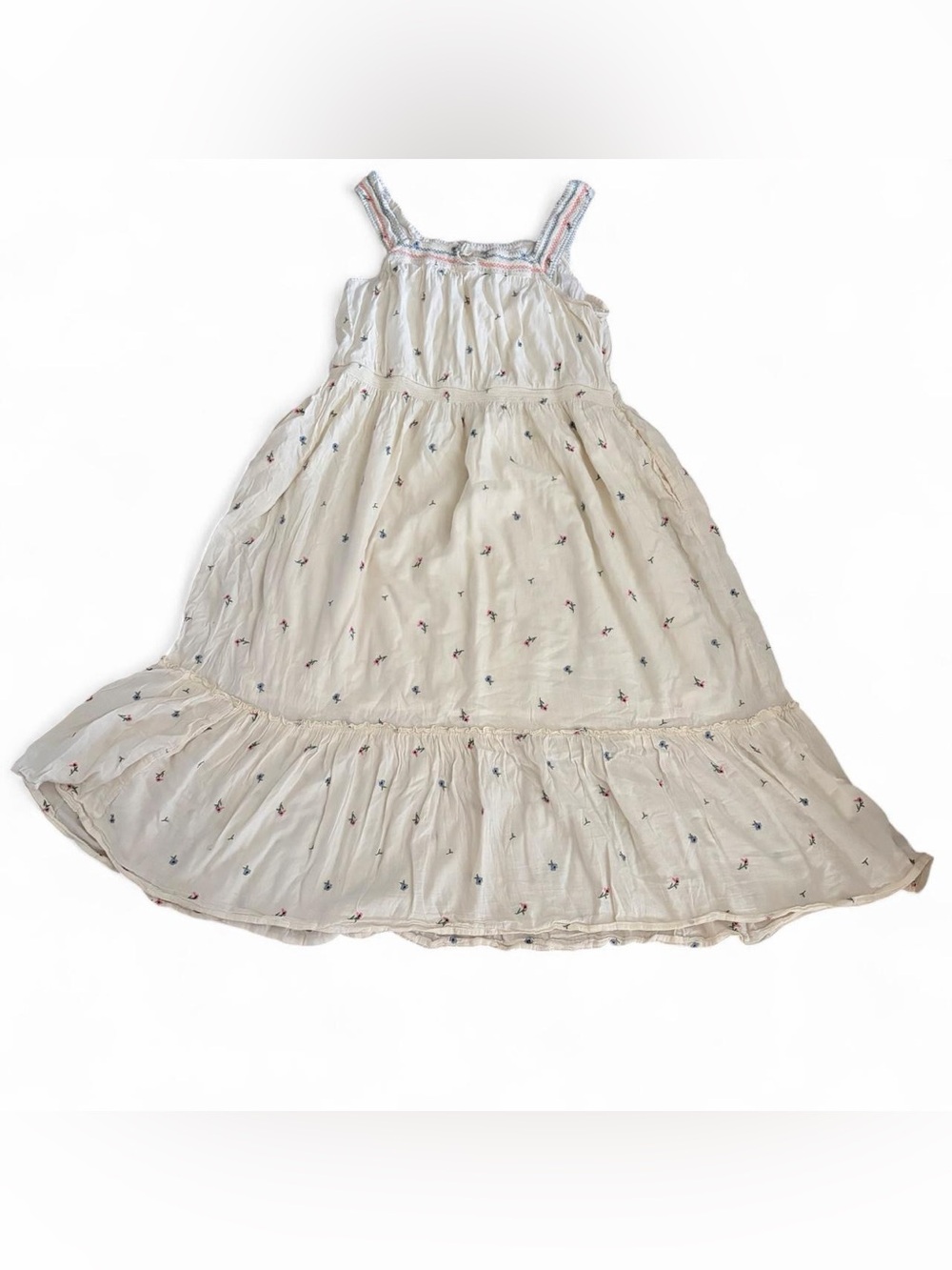Old Navy white sundress maxi dress with small colorful floral print Sz XL